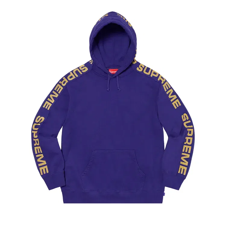 Толстовка Supreme Metallic Rib Hooded Sweatshirt, фиолетовый