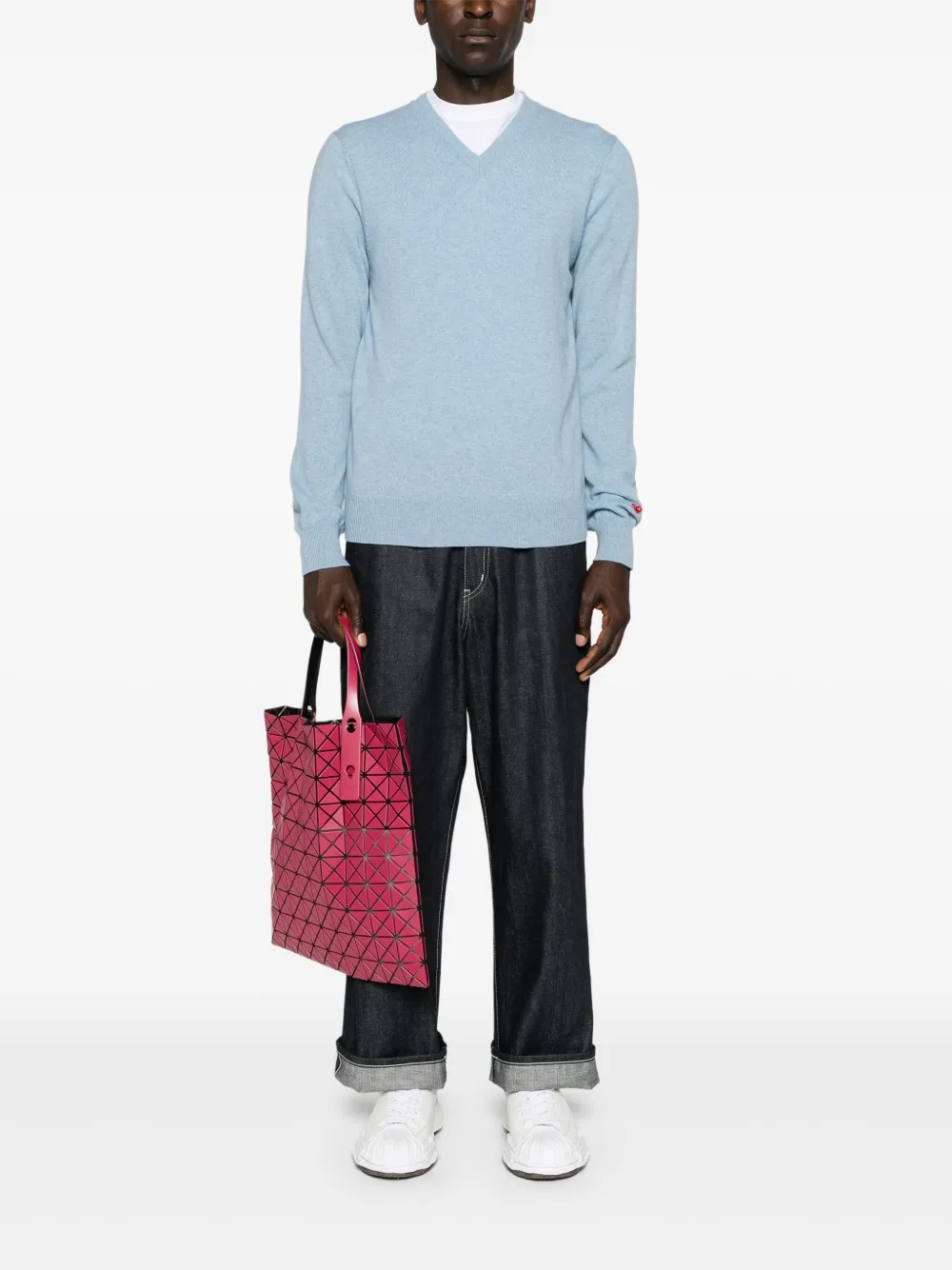 Шерстяной джемпер с логотипом Comme Des Garçons Play, синий — фото 2