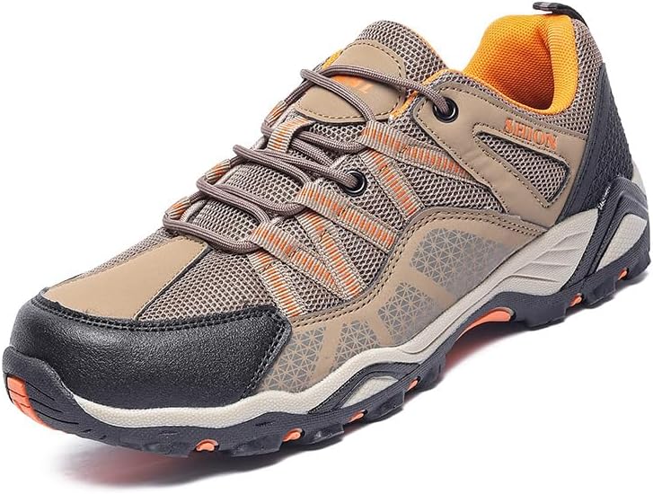 

Мужские походные кроссовки для улицы, легкие и дышащие, для прогулок, противоскользящие кроссовки для трейл-раннинга, для работы и путешествий Qacksv, коричневый