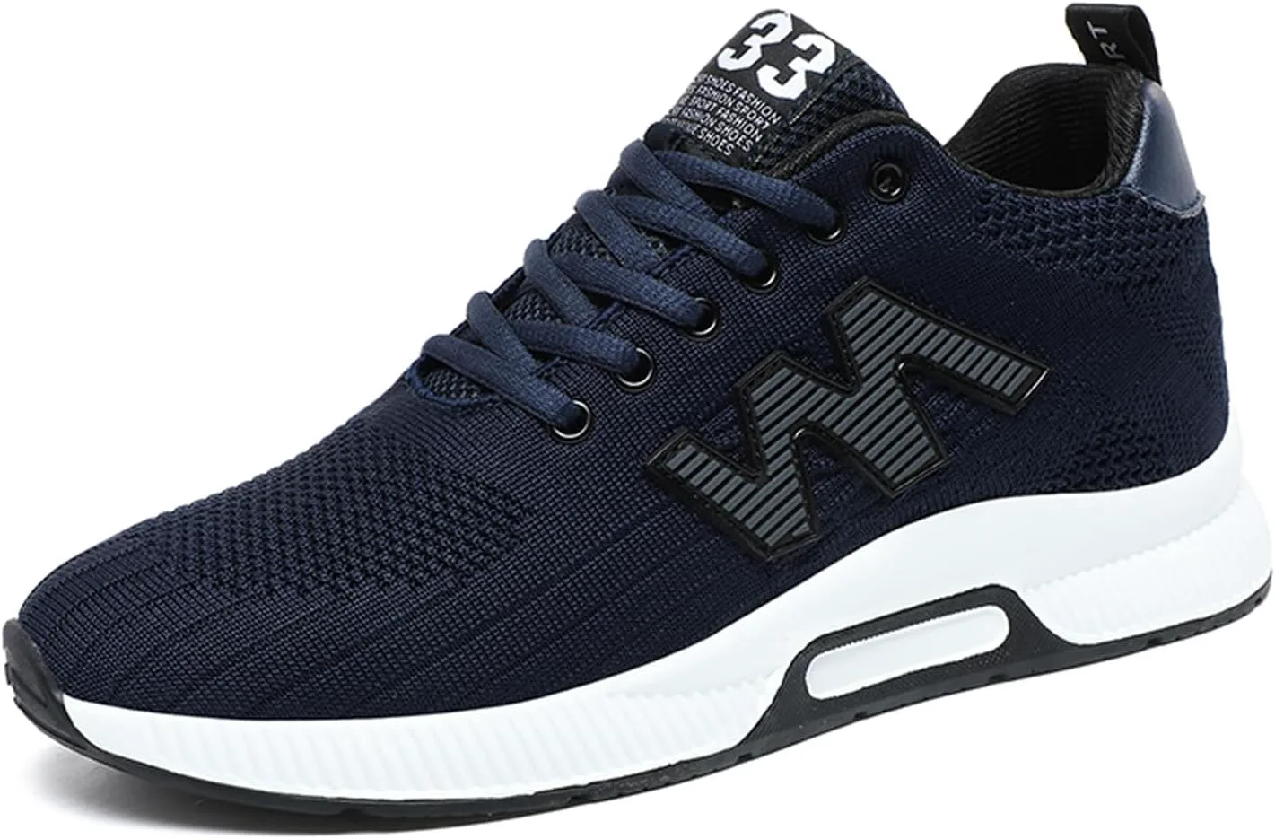 

Мужские кроссовки-лифтеры, увеличение роста на 6 см, невидимые, с скрытой платформой, шнуровкой, модные кроссовки Ihinzry, темно-синий