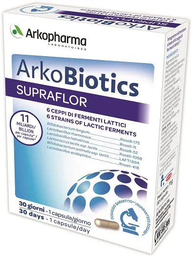 

Arkopharma ArkoBiotics Supraflor 30 капсул 6 штаммов молочнокислых ферментов
