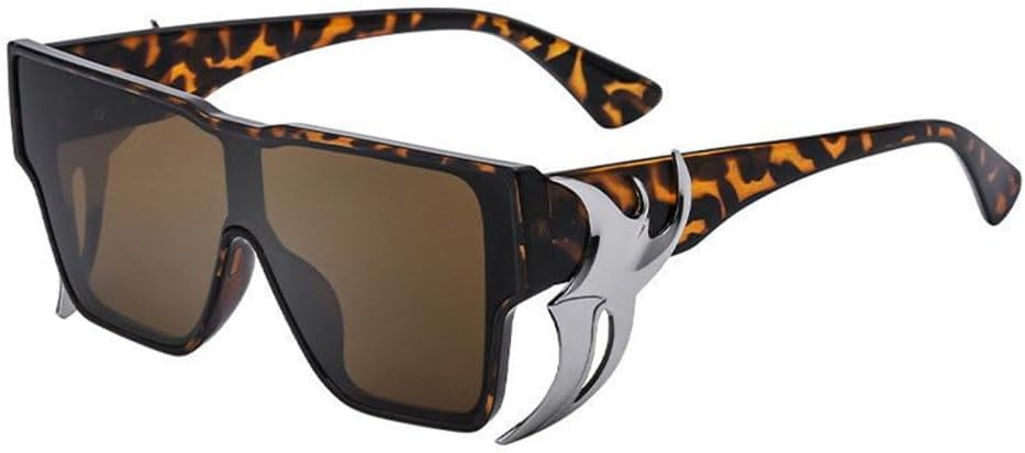 

Модные солнцезащитные очки в стиле панк большого размера, роскошные солнцезащитные очки в крупной оправе для мужчин и женщин, трендовые цельные очки с защитой от УФ-излучения UV400 TYUVIVO, C3 Demi Brown