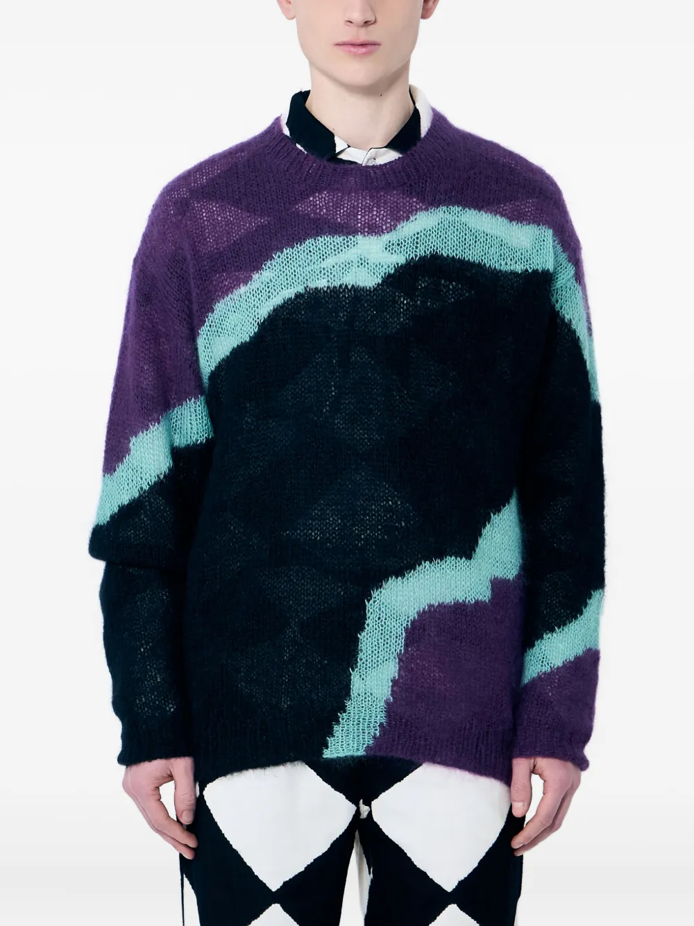 

Свитер в стиле колор-блок NÒMARYTHM TEXTILE, фиолетовый