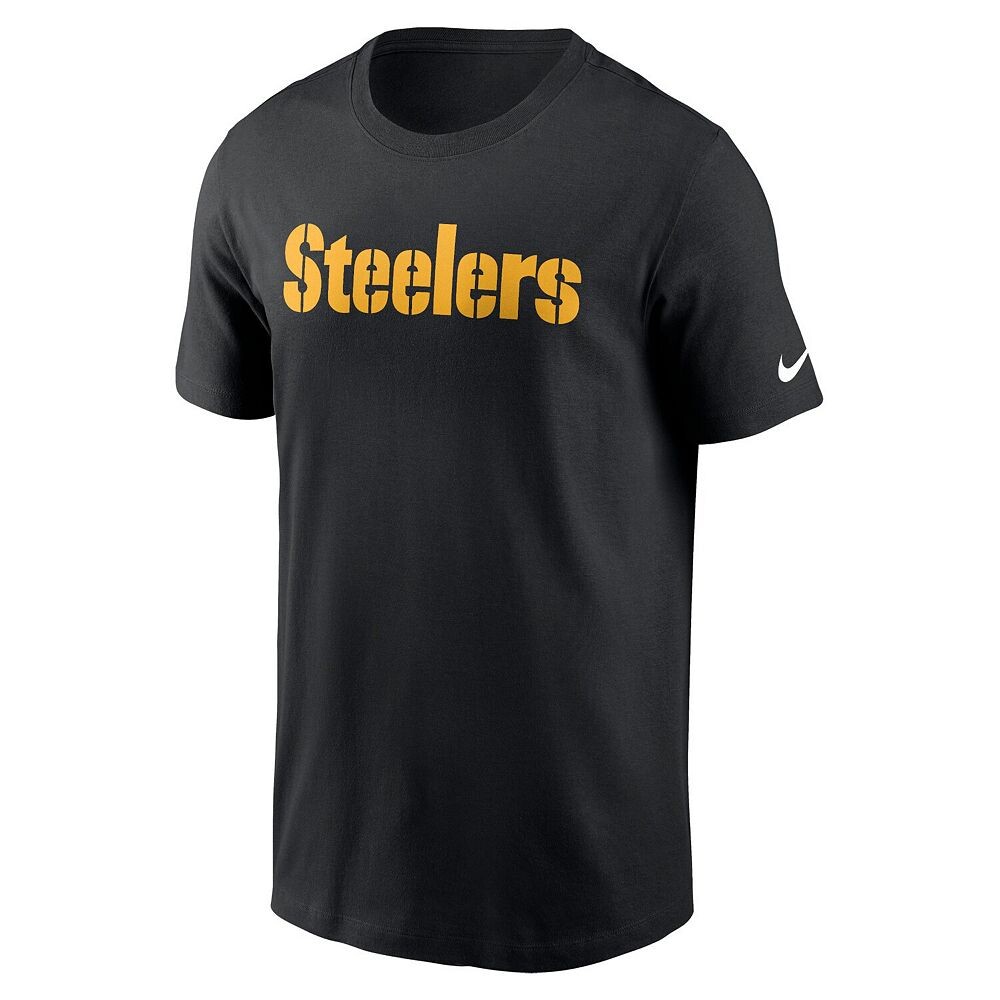Мужская черная футболка Nike Pittsburgh Steelers Primetime Wordmark Essential, цвет Stl Black — фото 3