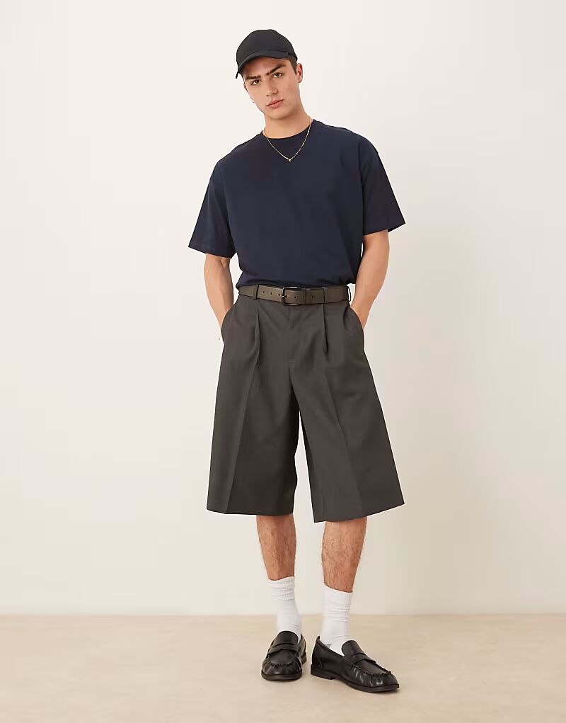 

Футболка свободного кроя ASOS DESIGN со спортивной графикой темно-синего цвета