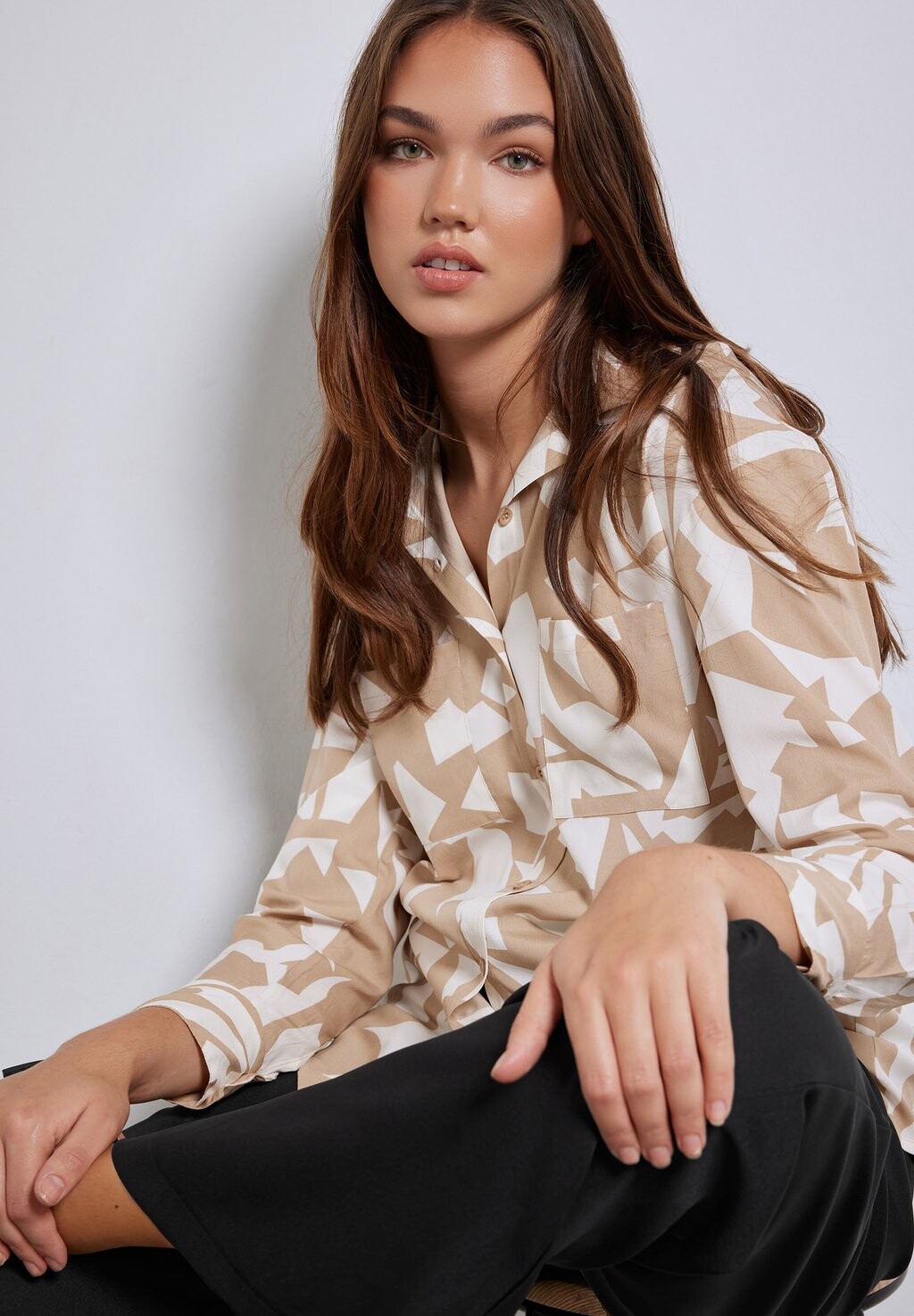 

Блузка на пуговицах ABSTRACT Long Tall Sally, коричневый