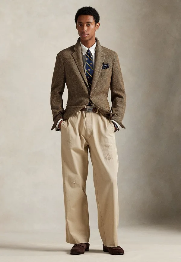Рубашка-Оксфорд в полоску, сшитая на заказ. Polo Ralph Lauren, Coastal Beige/White — фото 2
