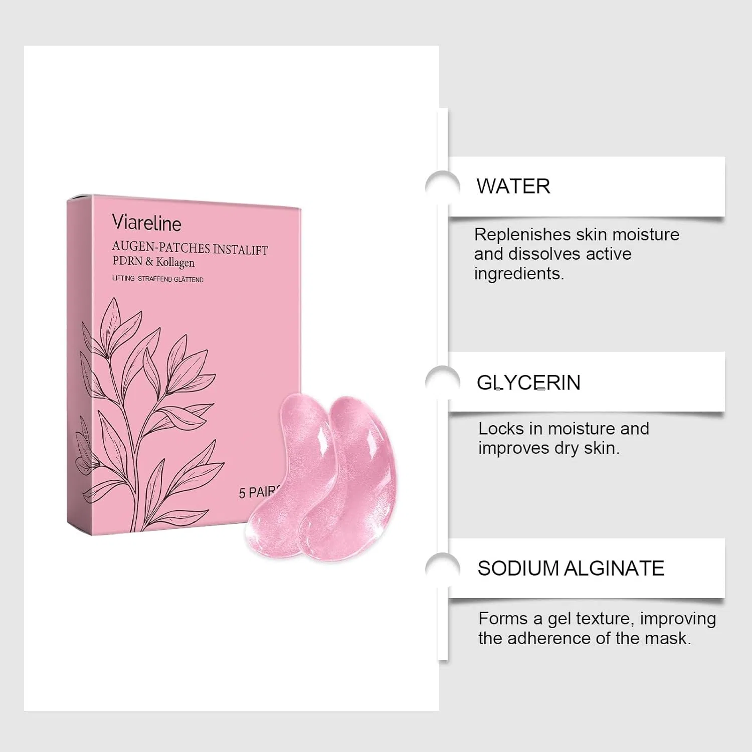 Патчи для глаз «InstaLift» с PDRN и коллагеном от illorya Meiion, Rosa — фото 2
