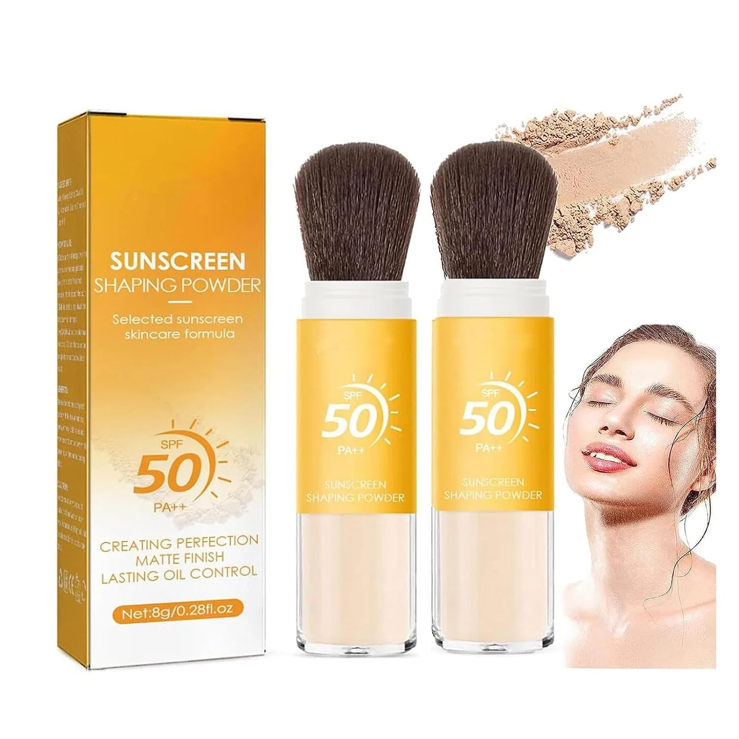 Крем для лица SPF50 BAINUAI Минеральная пудра-спрей с PA++, 2 Pieces