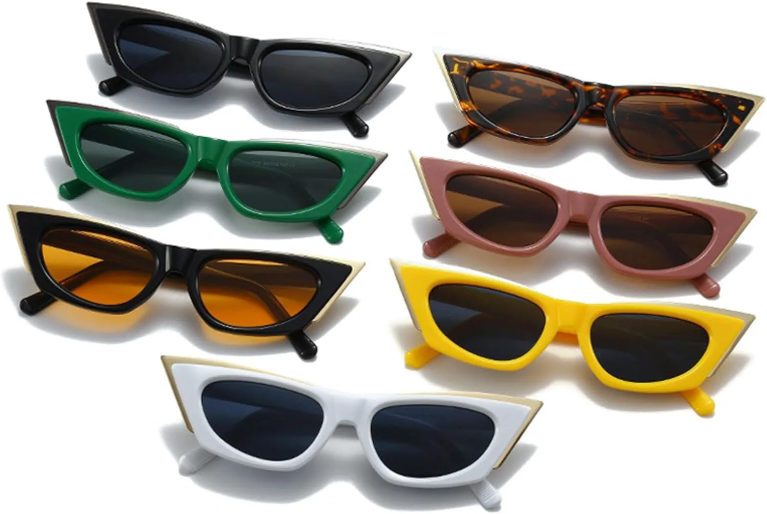 

Женские солнцезащитные очки «кошачий глаз», модные солнцезащитные очки с защитой от УФ-излучения UV400, мужские желтые солнцезащитные очки VVTWSSW, White Gray