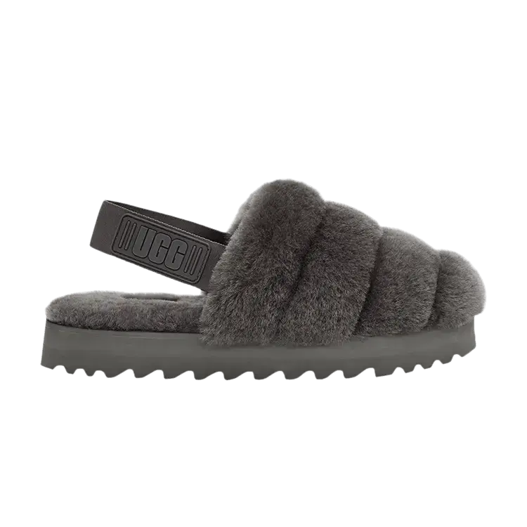 Шлепанцы UGG Wmns Super Fluff Slipper Charcoal, серый