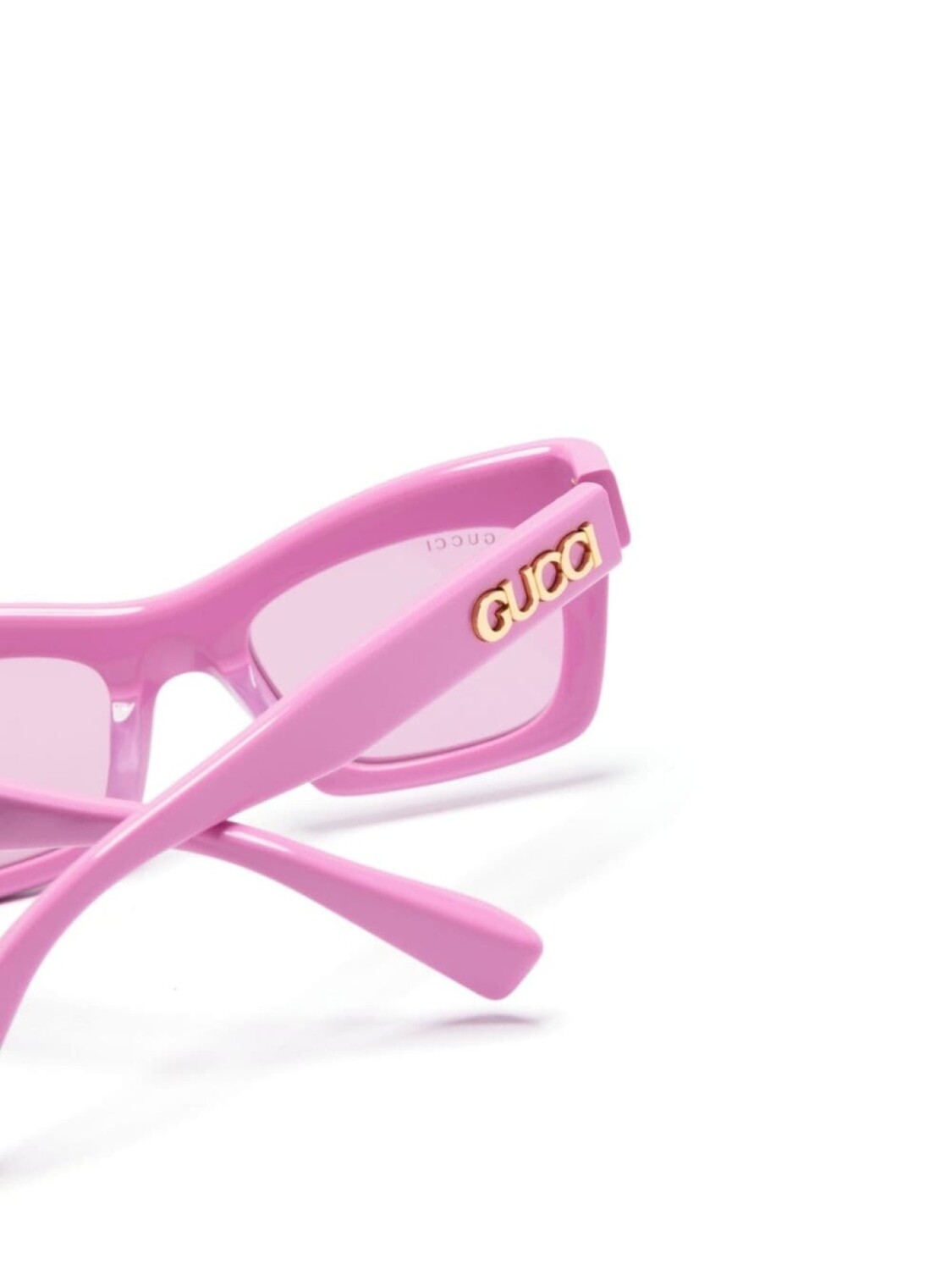 Gucci Eyewear солнцезащитные очки в прямоугольной оправе, розовый — фото 2