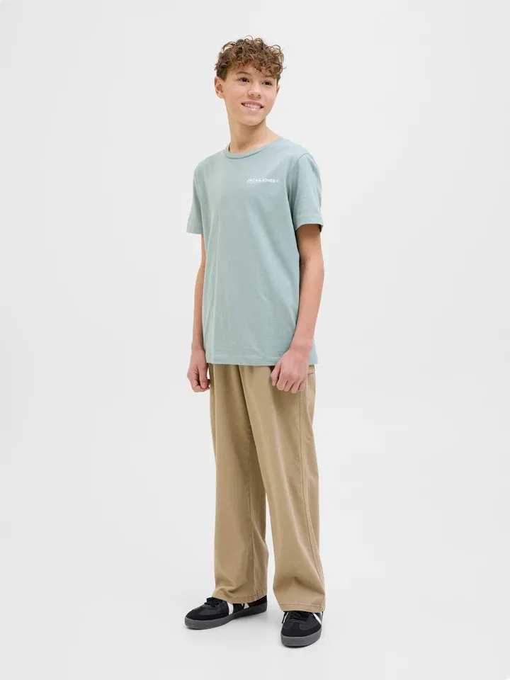 Штаны из ткани с карго-карманами, JACK & JONES Junior, бежевые — фото 4