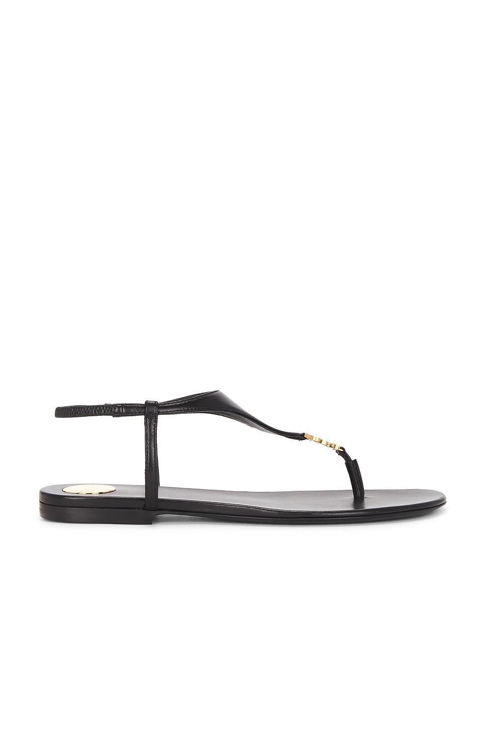 Cassandra Flat Сандалии Saint Laurent, Nero