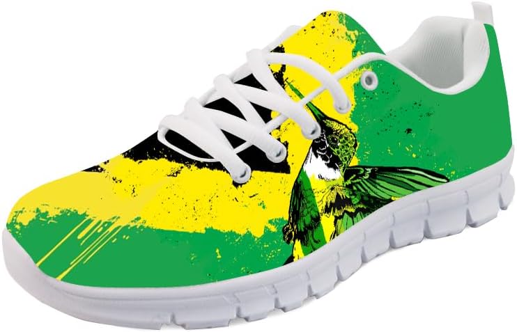 

Легкие дышащие кроссовки Forchrinse с леопардовым принтом для ходьбы, спорта, тренажерного зала и бега для мужчин и женщин, Jamaican Flag Hummingbird