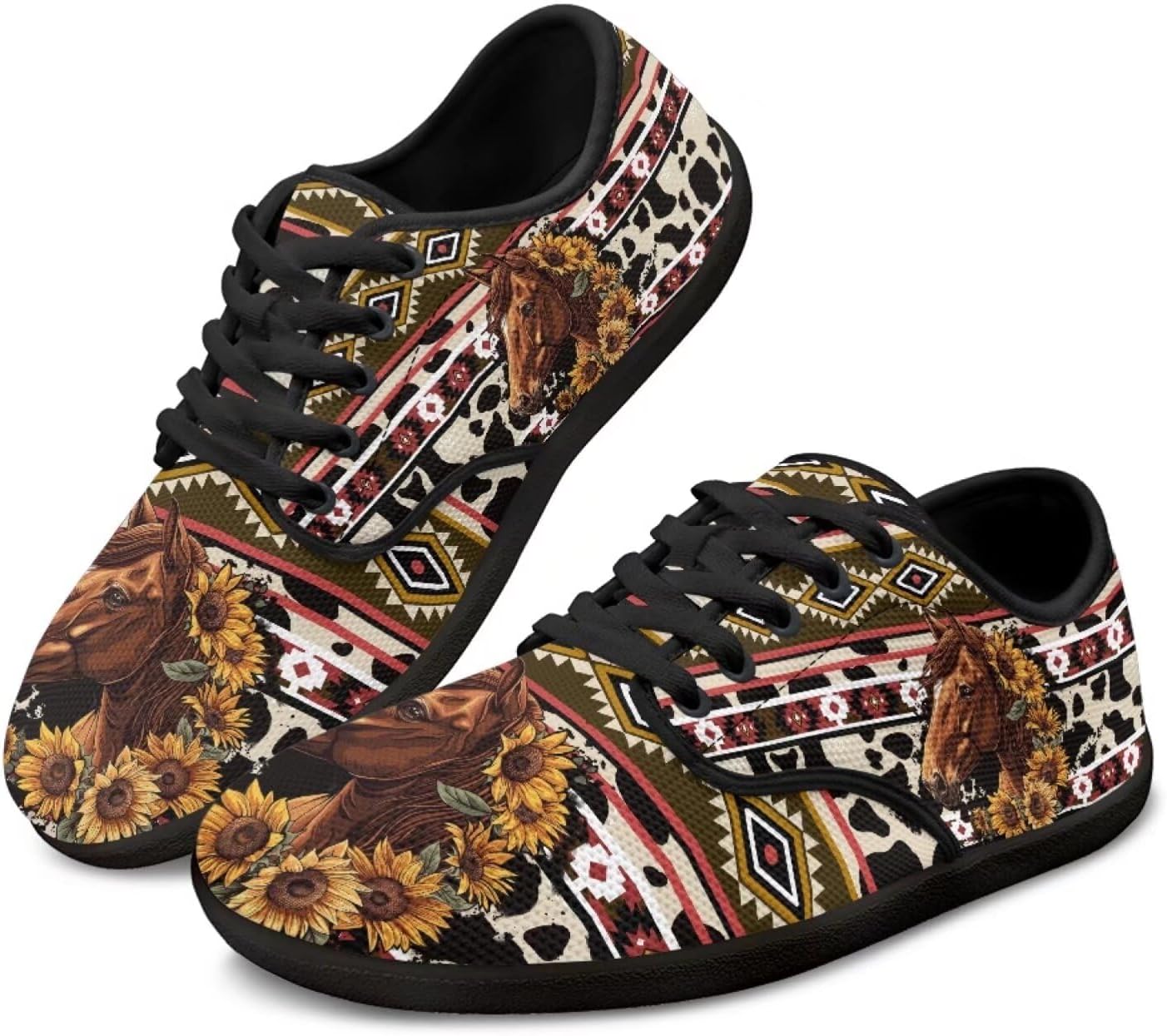 

Мужские и женские босоножки Jeiento с ацтекским узором с широким носком, кроссовки для бега с нулевым перепадом подошвы, коричневый