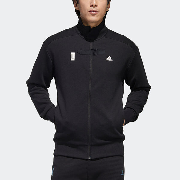 Куртка wj tt cardigan stand collar casual sports jacket black Adidas, черный — фото 3