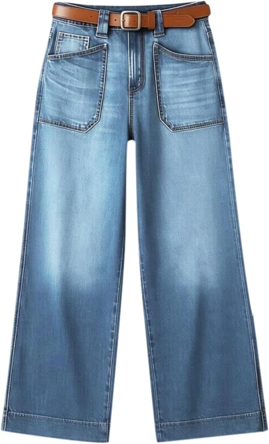 Джинсы Wide Leg, A02 Bu3 — фото 4