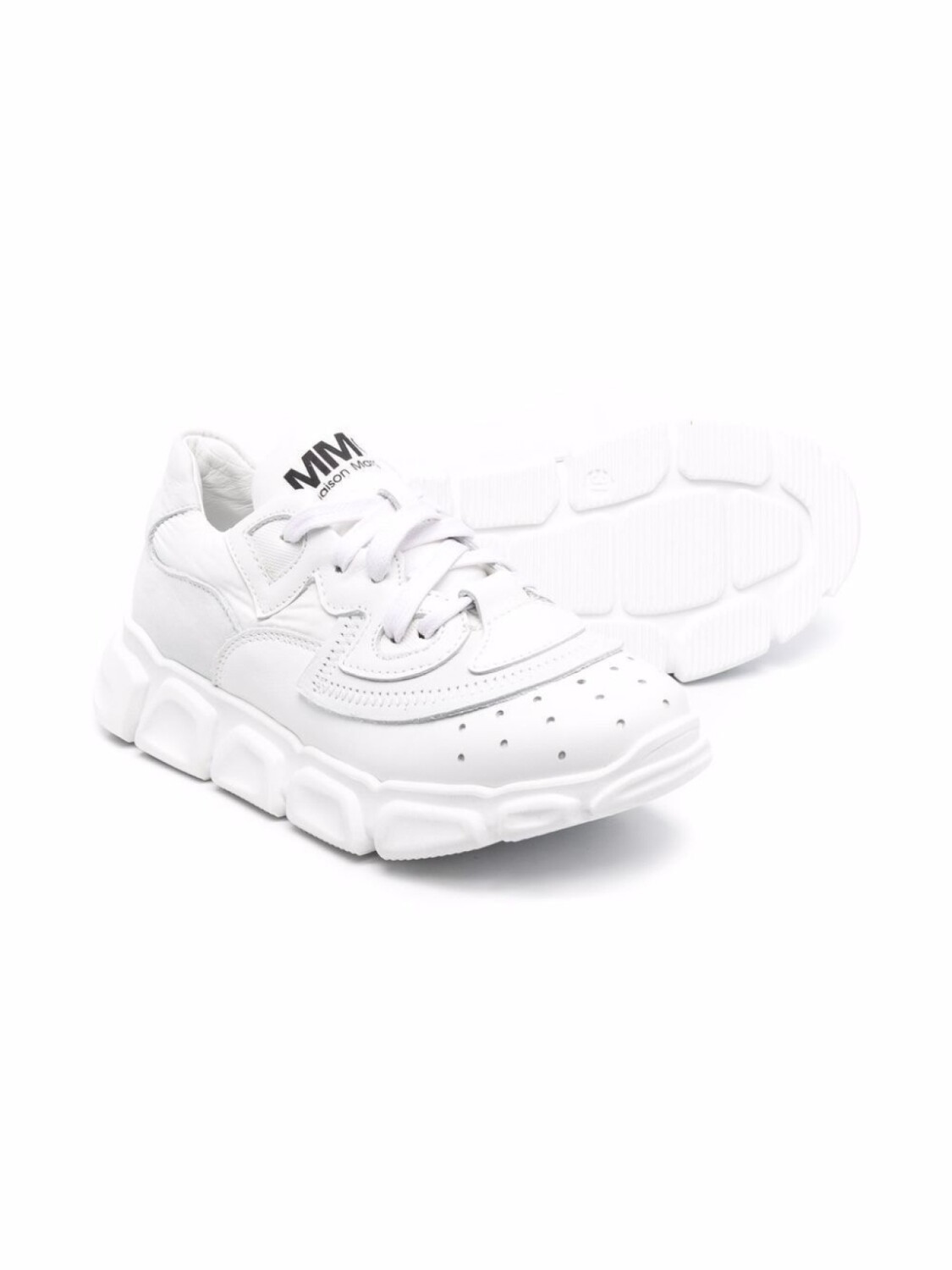 MM6 Maison Margiela Kids кроссовки на шнуровке, белый — фото 2