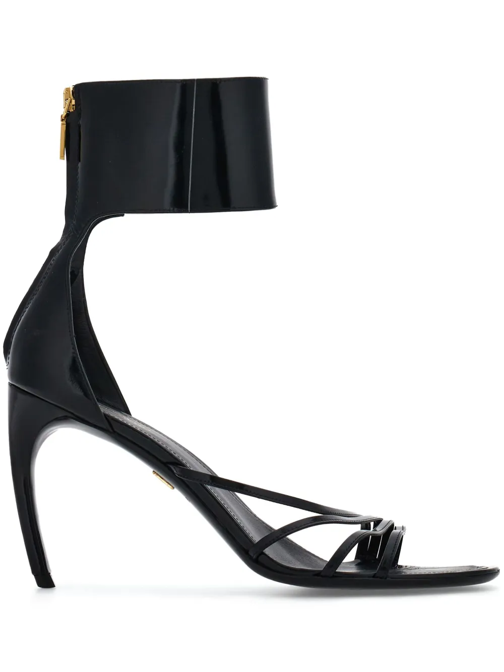 Босоножки на скульптурном каблуке Ferragamo, черный