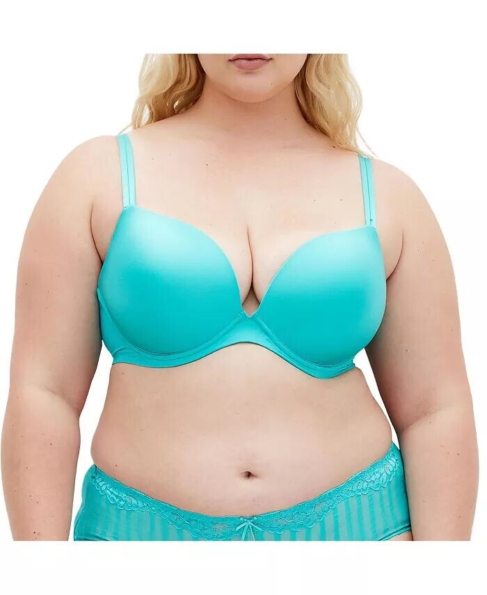

Бюстгальтер Adore Push Up размера Plus CITY CHIC, зеленый