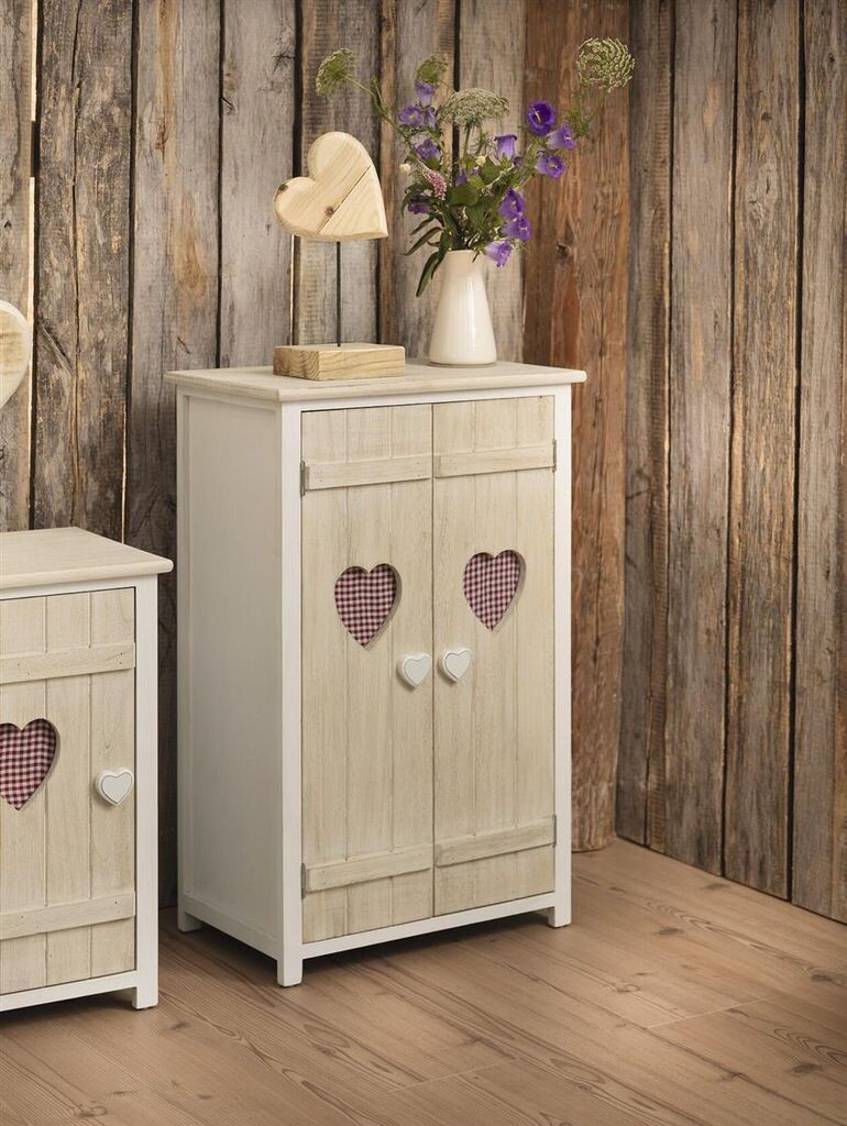 

Комод небольшой "Ландхерц" из дерева, беленый, 51х31х78 см, комод для прихожей, шкаф, тумбочка Dekoleidenschaft, белый