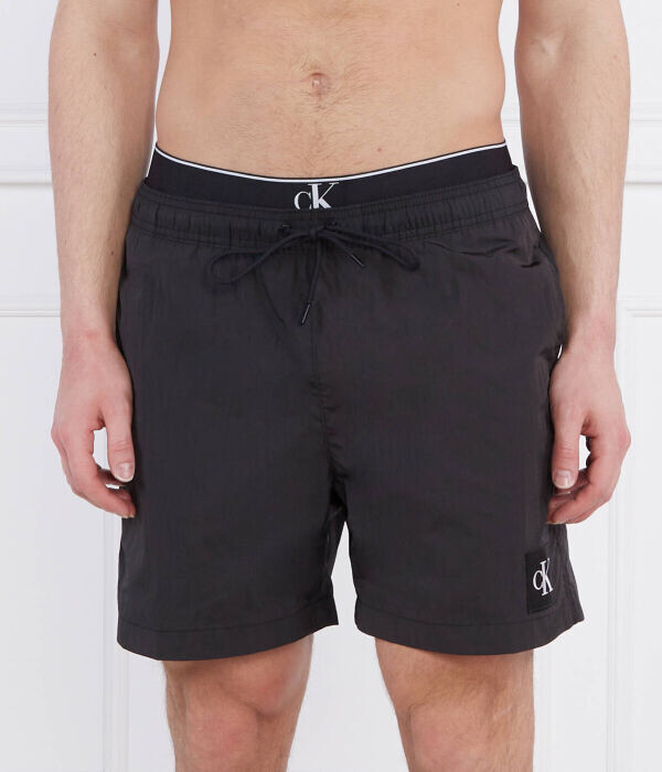 

Шорты пляжные Calvin Klein Swimwear Regular Fit, черный / белый