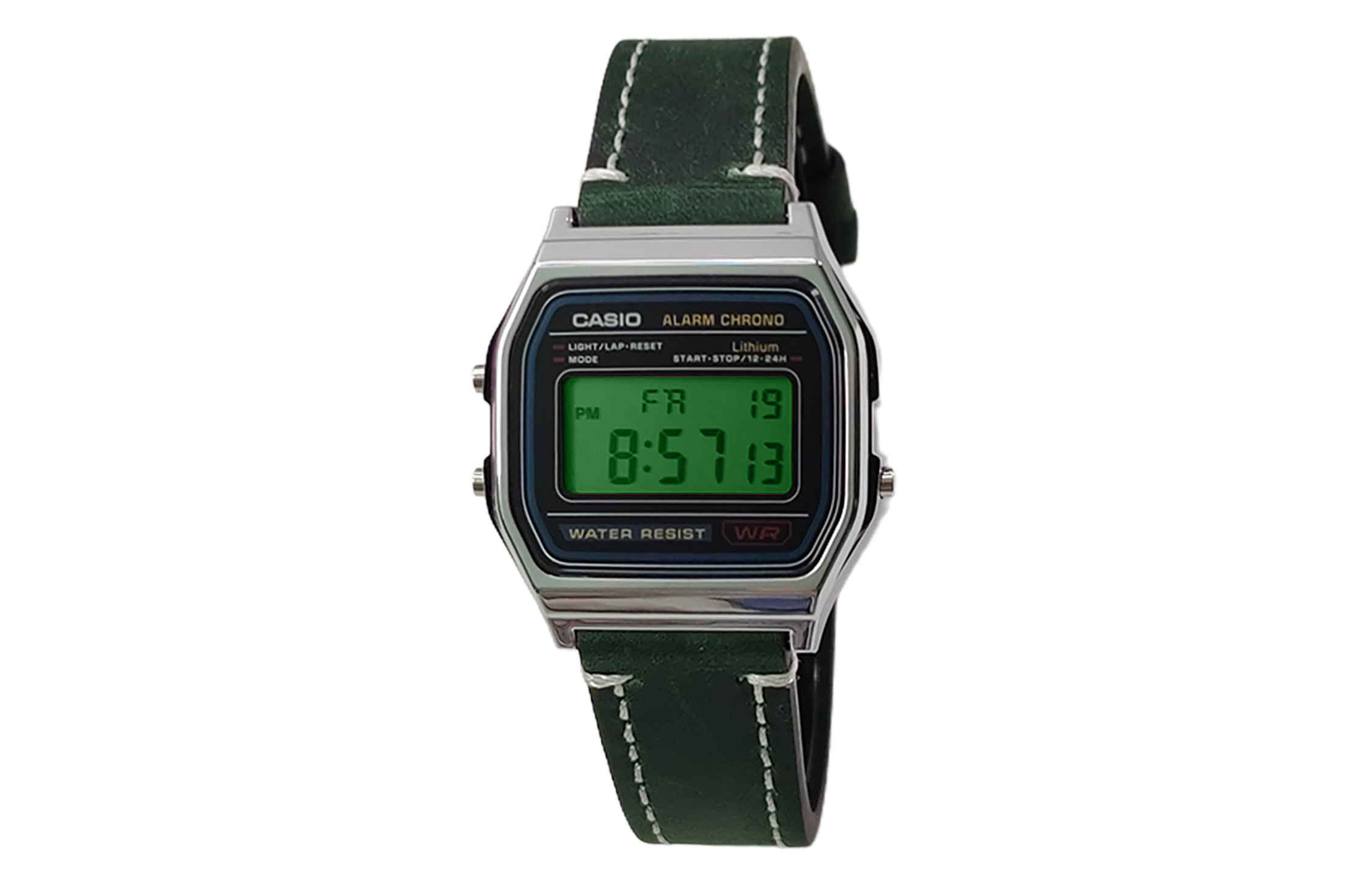 

CASIO Мужские часы Retrofit Series с кварцевым механизмом и ремешком из натуральной кожи, черный циферблат