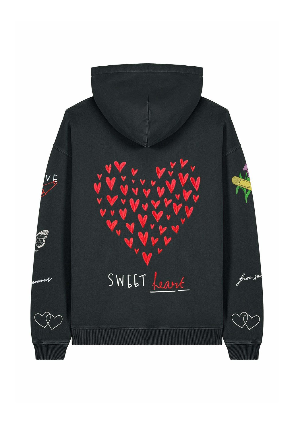 

Толстовка SWEETHEART TATTOO EMBROIDERY UNISEX VINTAGE - Hoodie Mira Paris, цвет Black Denim