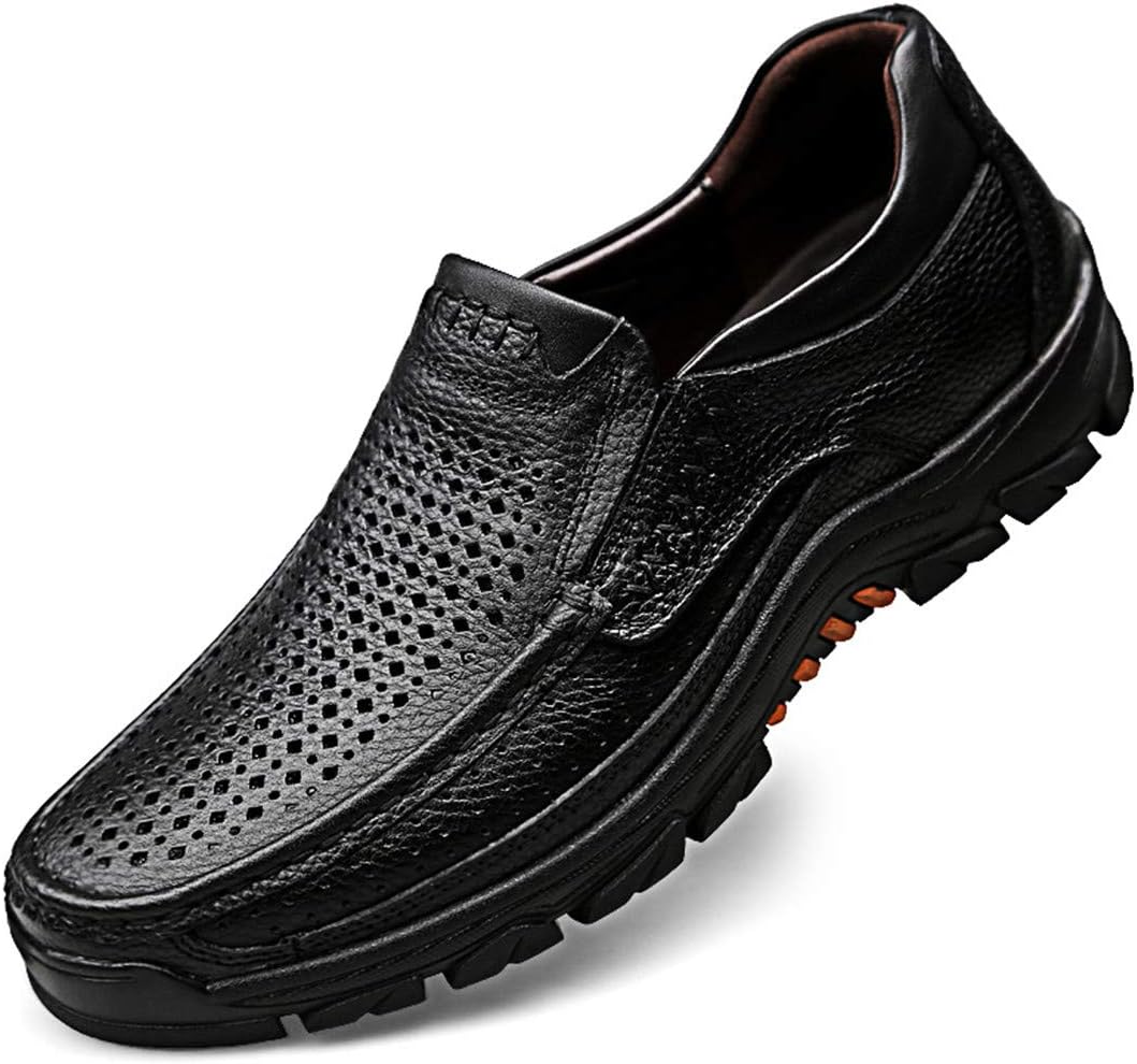 

Мужские туфли ZASDKN с вырезами, лоферы, летние дышащие повседневные кожаные туфли 9088, черный