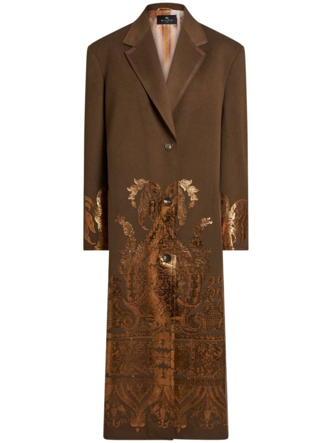 

ETRO пальто с эффектом металлик, коричневый