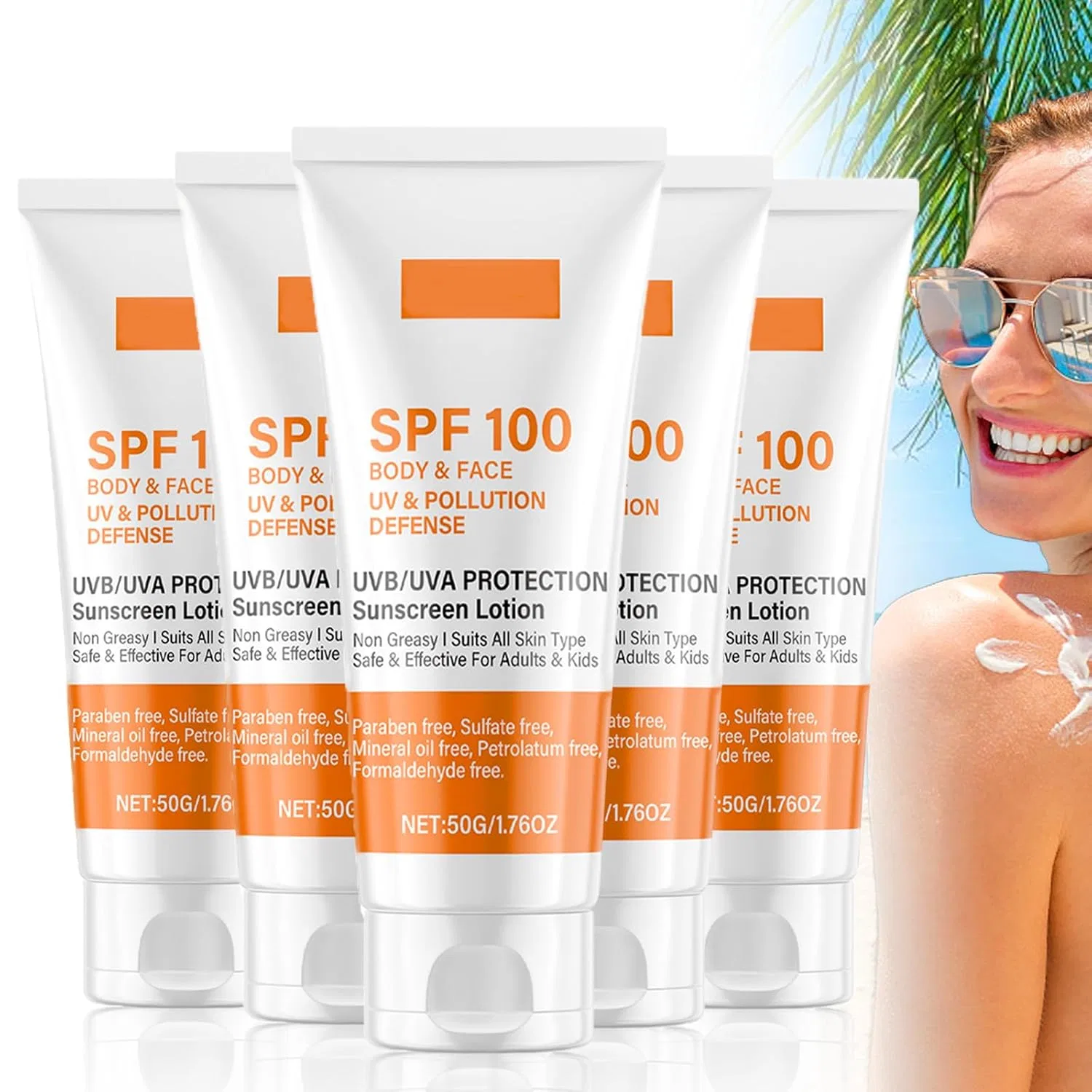 Солнцезащитный крем для лица и тела SPF 100 Xiniear, 5 Items