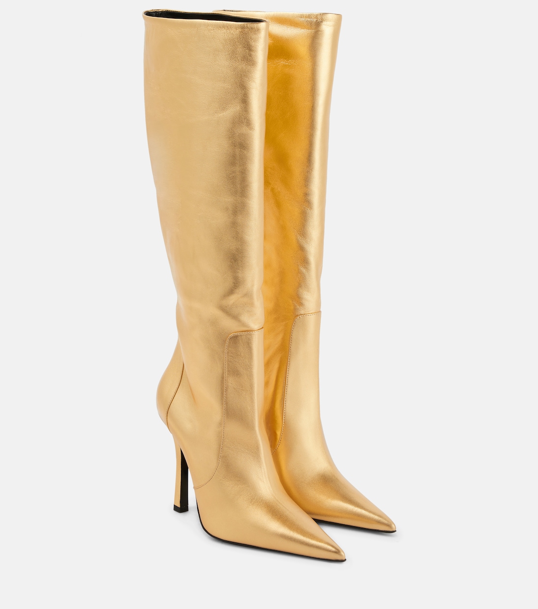 Ламинированные кожаные сапоги до колена Blumarine, Oro