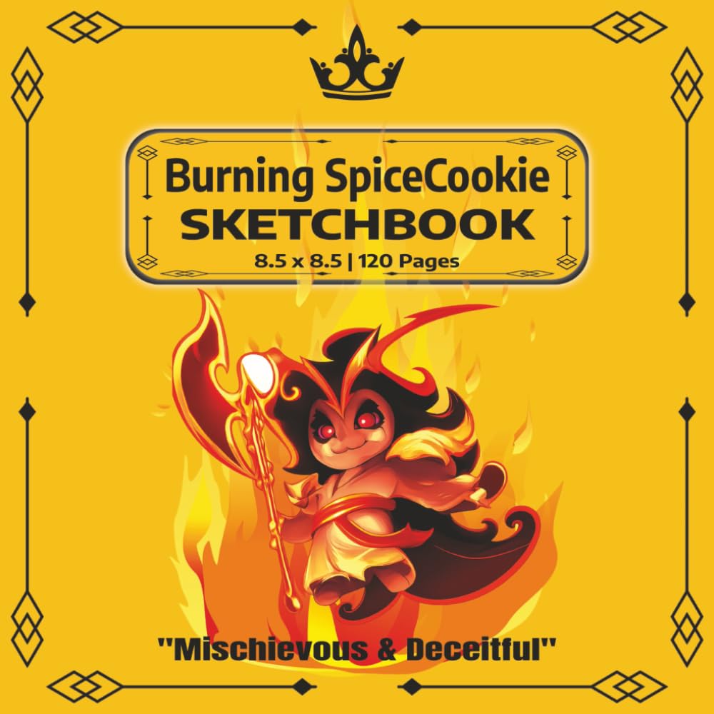

Burning Spice Cookie Sketchbook Yellow: A Cute Cookie Run Kingdom Sketchbook for Drawing, Doodling, Manga, Cartoons & Creative Art | 120 Blank Pages | 8.5 x 8.5 (Cookie Run Kingdom Fan Art) (Independently published)