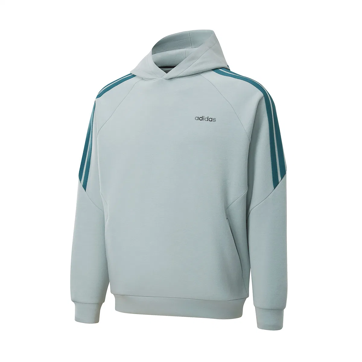 Свитшот мужской light green с капюшоном, средней посадки, regular Adidas