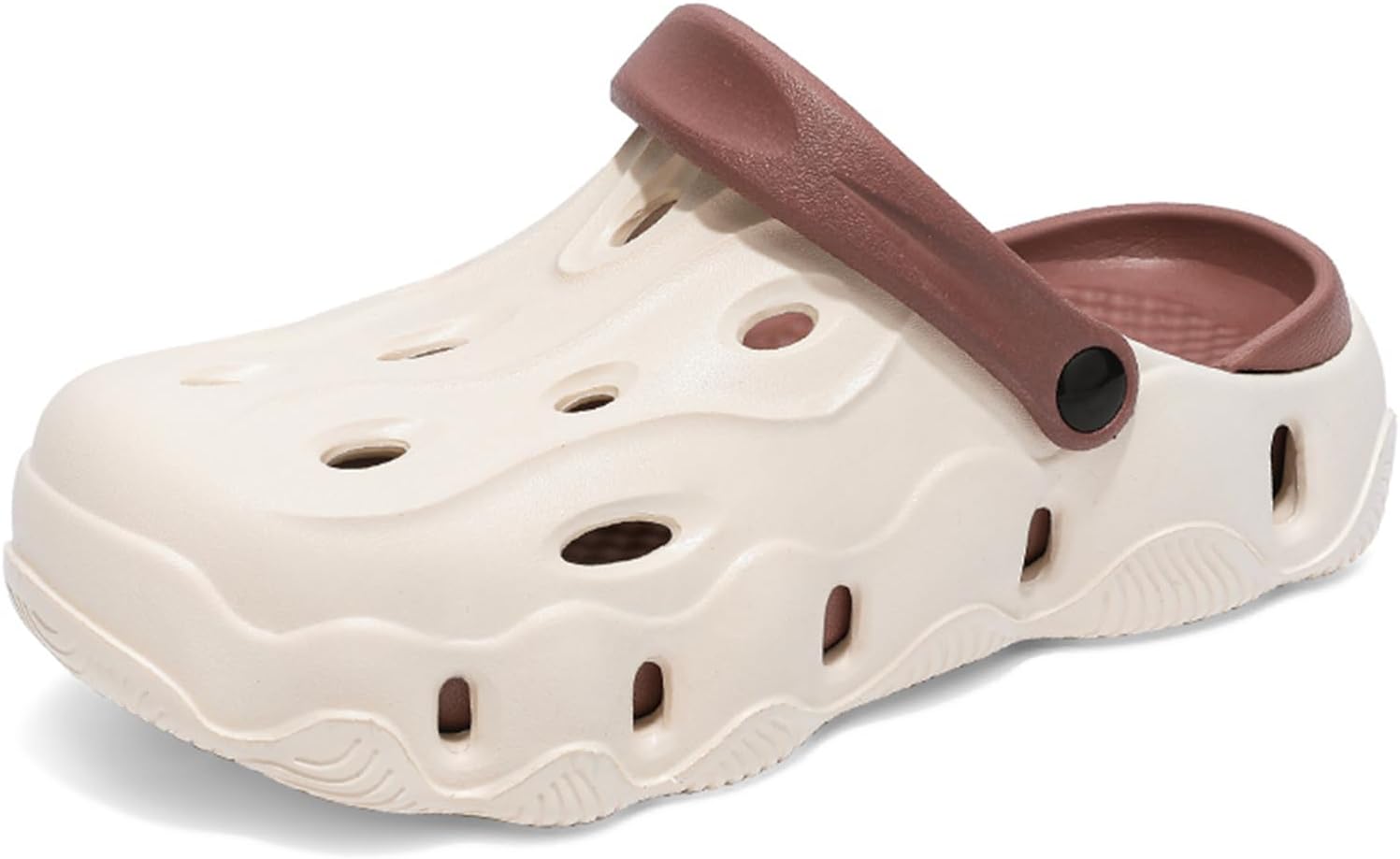 

Унисекс легкие мягкие сабо из EVA с перфорацией, дышащие, на плоской подошве, с круглым носком, повседневная обувь для улицы и дома, сада, пляжа, бассейна, летняя обувь для мужчин и женщин, для ежедневного комфорта и ходьбы Psieicwm, коричневый