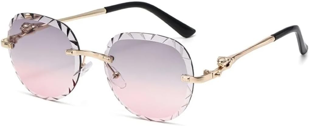 

Солнцезащитные очки для мужчин и женщин - защита UV400 - круглые, градиентный цвет "леопардовый принт", для занятий спортом на открытом воздухе и вождения DSVIGF, Grey Pink