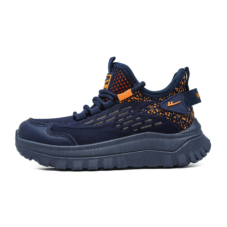 

Детские низкие кроссовки для бега с увеличенной высотой, износостойкие, легкие и амортизирующие WARRIOR, черный оранжевый