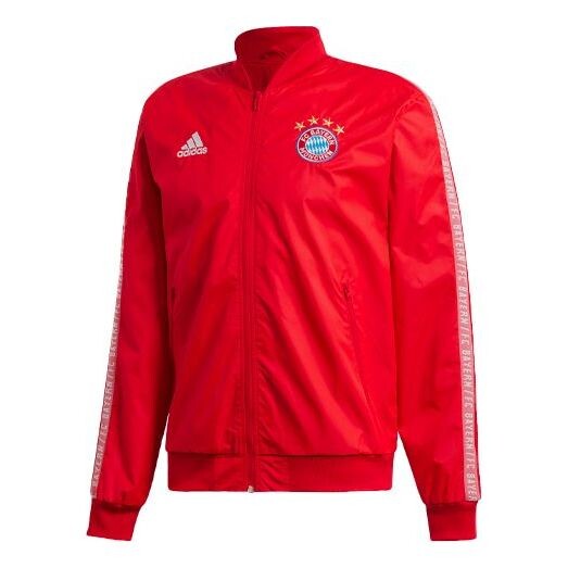 

Куртка 19-20 season bayern munich black soccer/football logo sports loose training long sleeves jacket red Adidas, красный
