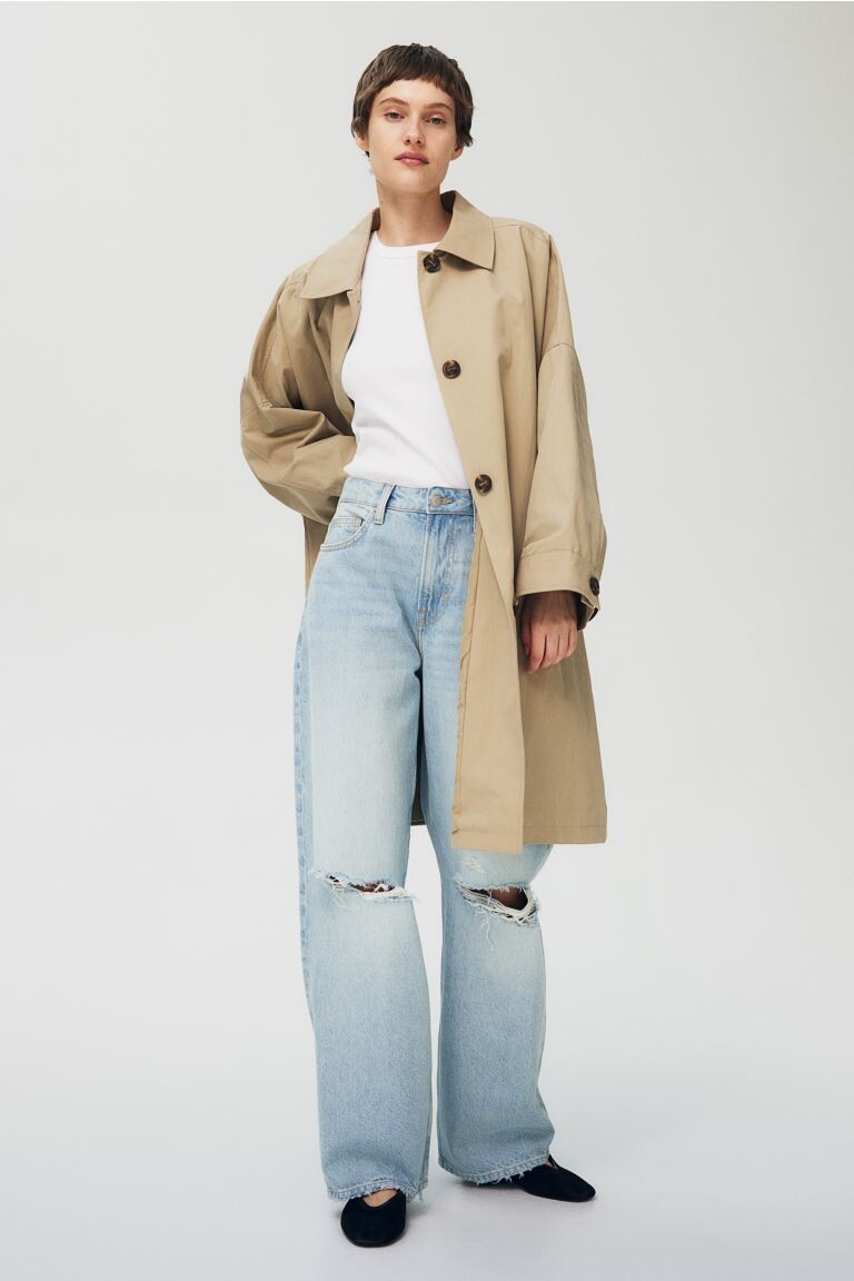 

Мешковатые высокие джинсы H&M, синий