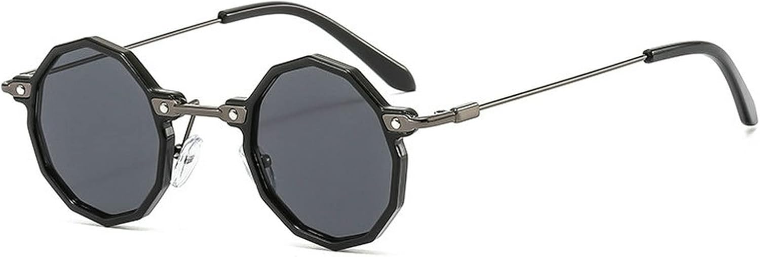 

Солнцезащитные очки COTIA маленькие круглые, ретро, ​​многоугольные, в форме цветка, с защитой от УФ-излучения UV400, для мужчин, в стиле панк, с градиентным переходом цвета, Black