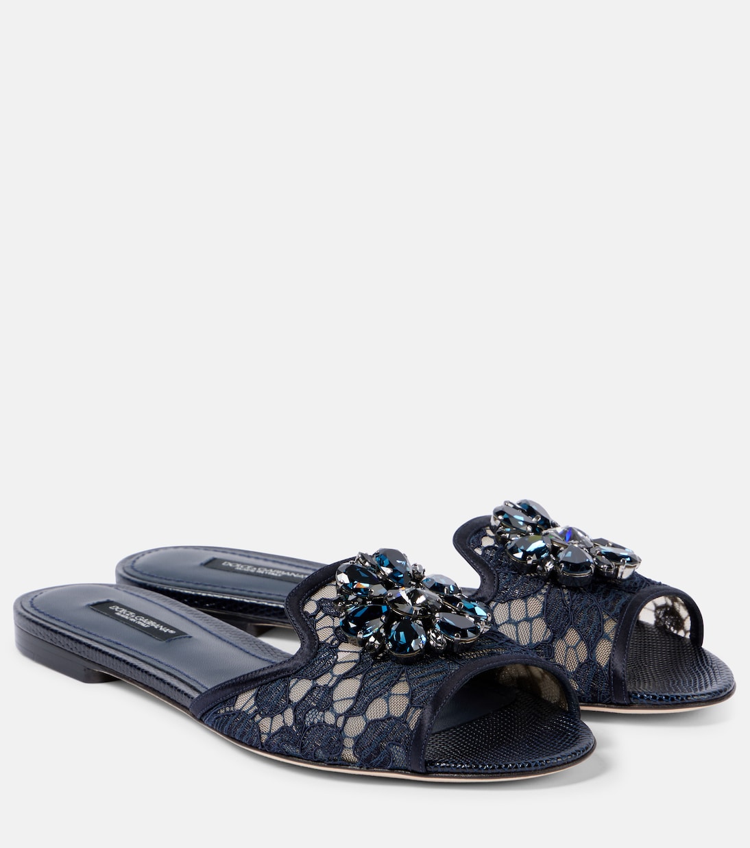 Туфли-лодочки Bianca с кружевным декором Dolce&Gabbana, Blu Notte