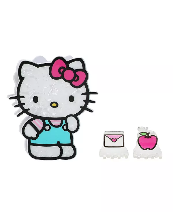 Набор из 3 зажимов для волос Hello Kitty, hello kitty apple
