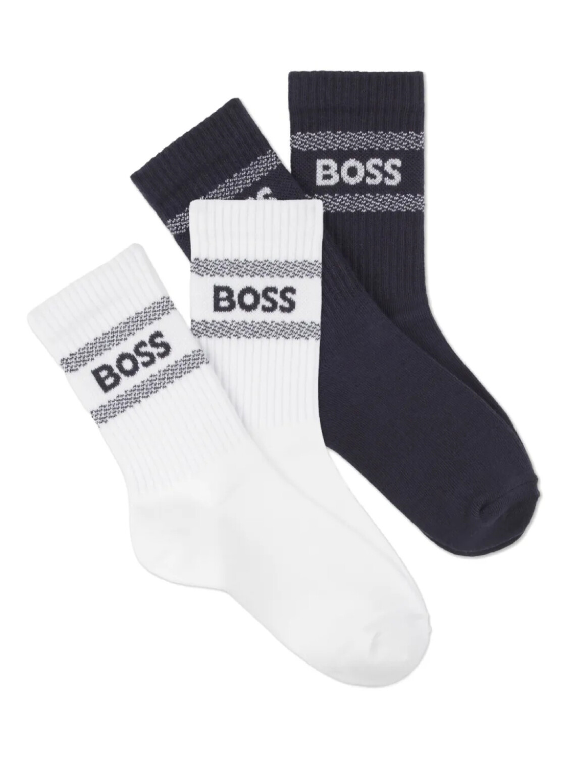 

Носки с жаккардовым принтом и логотипом BOSS Kidswear (упаковка из двух штук), синий