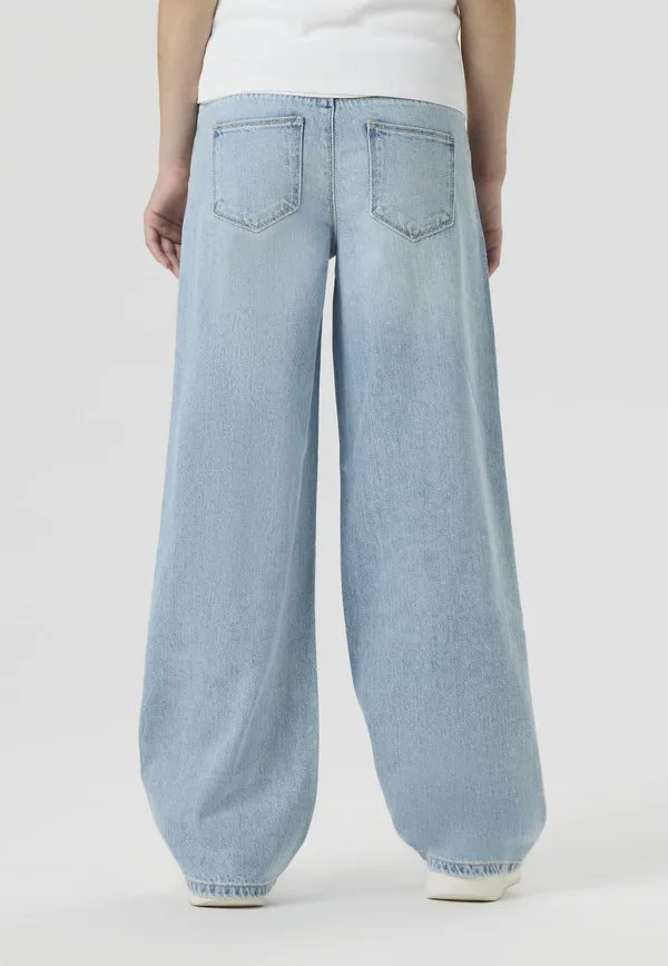 Джинсы свободного кроя со стразами Two Soon, Light Blue Denim — фото 3