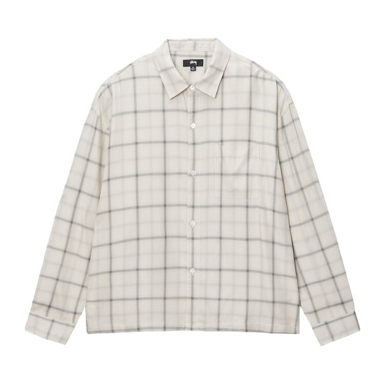 

Рубашка Stussy Shadow Plaid Rayon 'Natural', кремовый