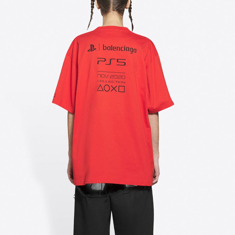Футболка X PlayStation Boxy Balenciaga, красный — фото 4