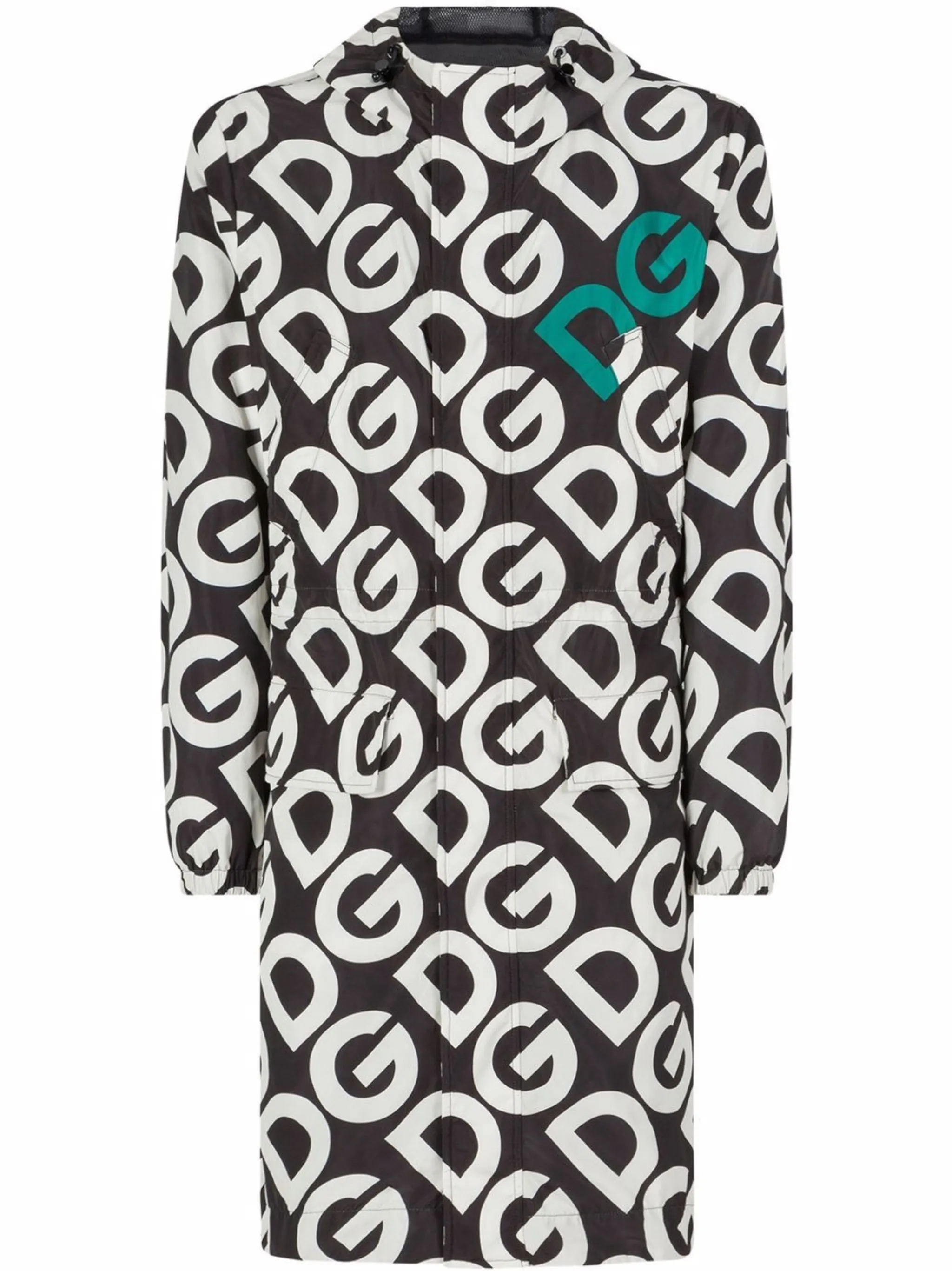 

Парка с капюшоном и логотипом Dolce & Gabbana, черный