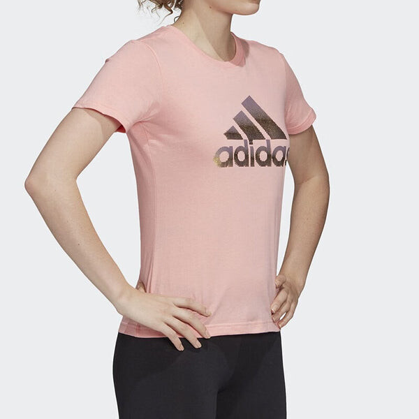 Футболка (WMNS) Adidas Logo T-shirt 'Pink', розовый — фото 3