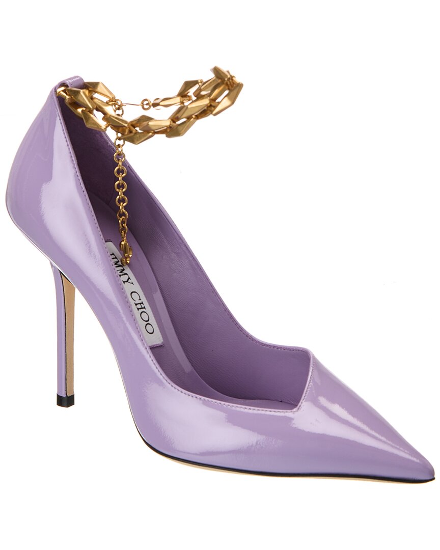 Патентованные туфли-лодочки Jimmy Choo Diamond Talura 100, фиолетовый